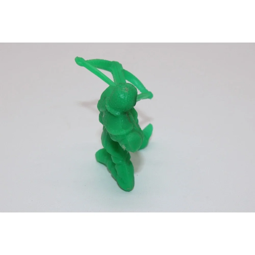 Vintage TIM MEE Green Kneeling Native American Warrior‎ with Bow - 2